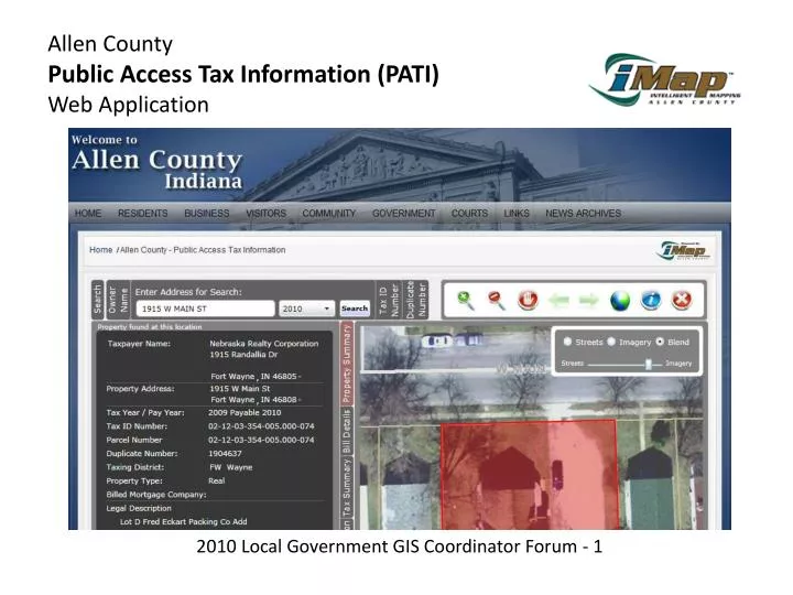 allen county public access tax information pati web application
