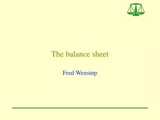 The balance sheet