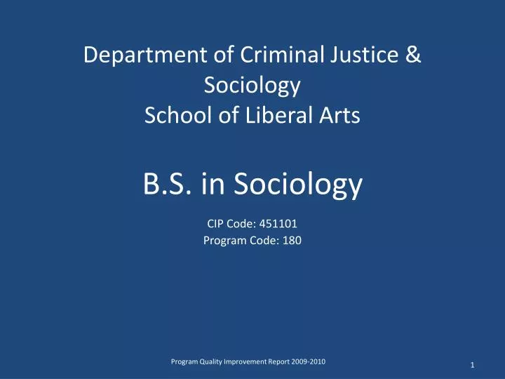 department of criminal justice sociology school of liberal arts