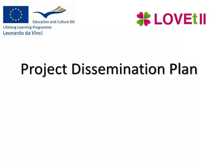 project dissemination plan