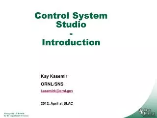 Control System Studio - Introduction