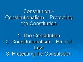 1. The Constitution