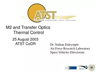 M2 and Transfer Optics Thermal Control