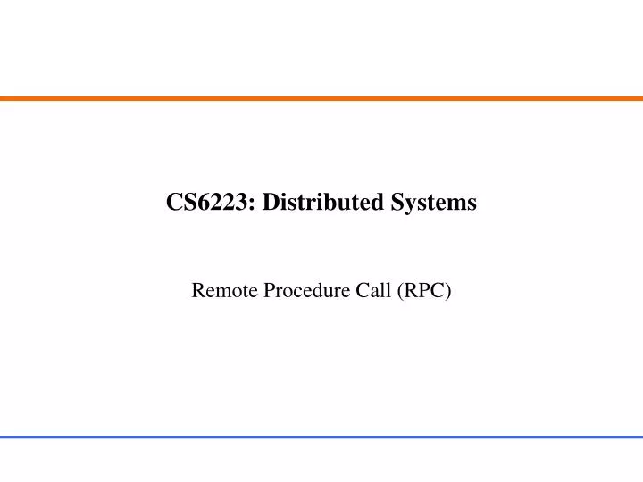 cs6223 distributed systems