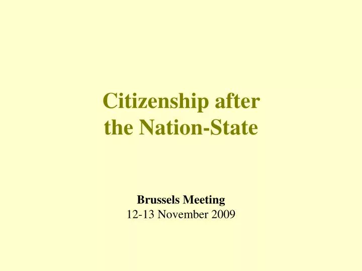 citizenship after the nation state