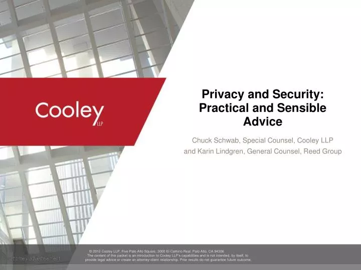 privacy and security practical and sensible advice