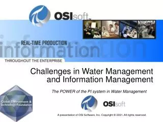 Challenges in Water Management and Information Management