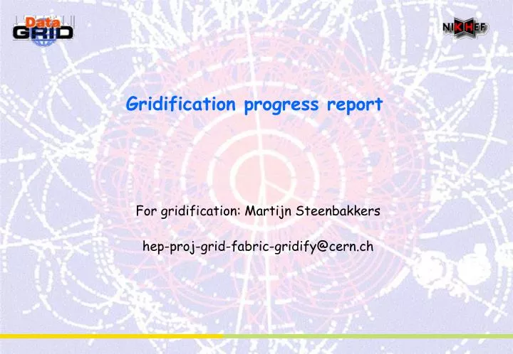 gridification progress report