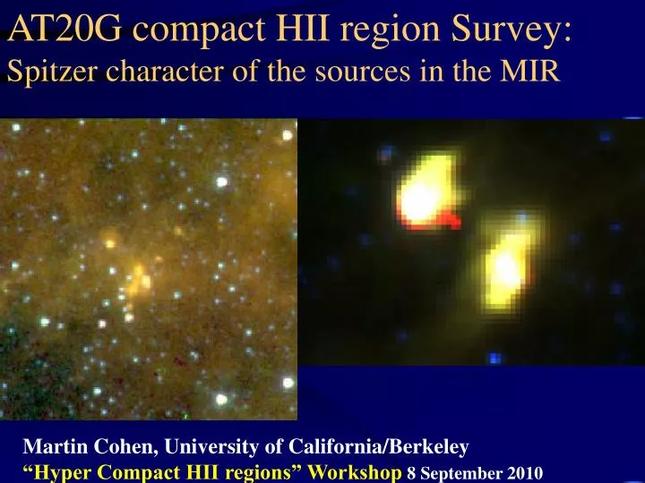 at20g compact hii region survey spitzer character of the sources in the mir