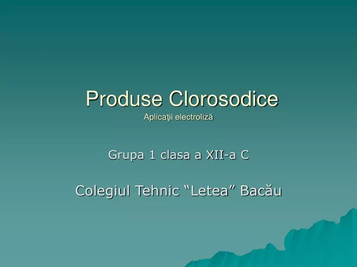 produse clorosodice aplica ii electroliz