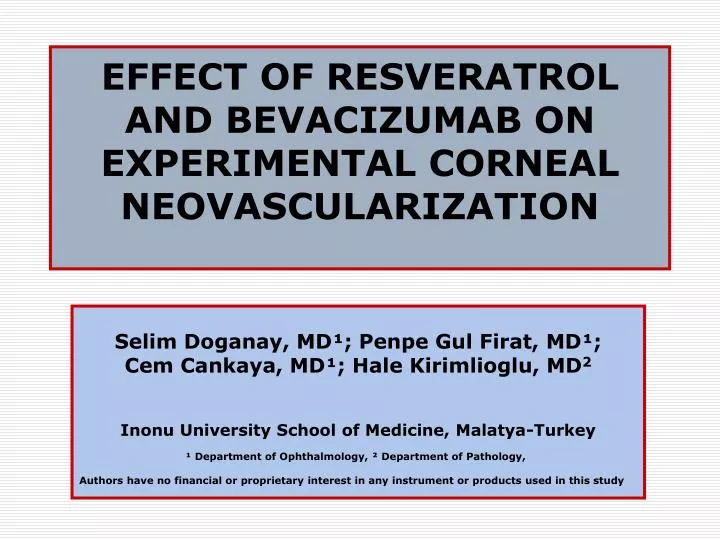 effect of resveratrol and bevacizumab on experimental corneal neovascularization