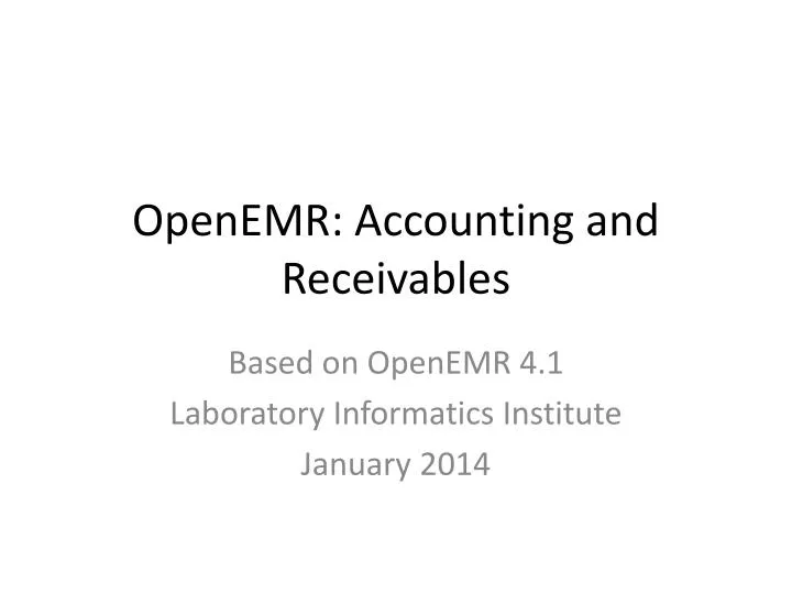 openemr accounting and receivables