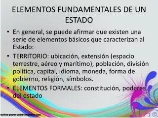 elementos fundamentales de un estado