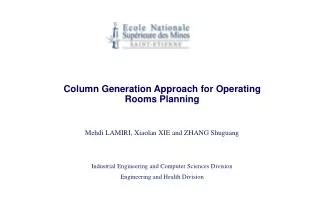 Column Generation Approach for Operating Rooms Planning