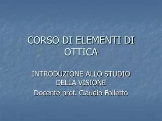 corso di elementi di ottica