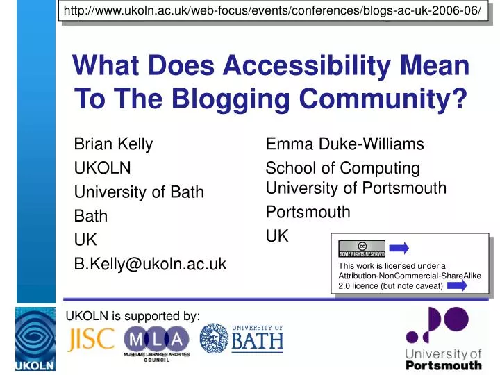 what does accessibility mean to the blogging community