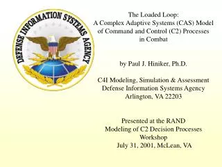 The Loaded Loop: A Complex Adaptive Systems (CAS) Model of Command and Control (C2) Processes