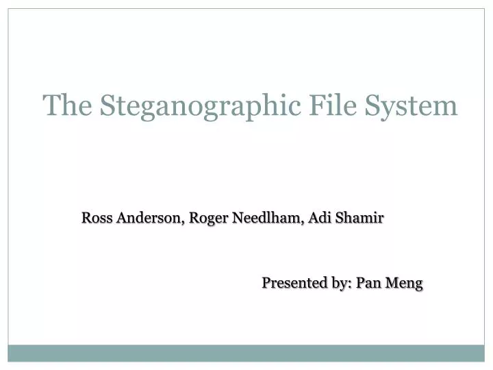the steganographic file system
