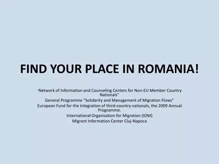 find your place in romania