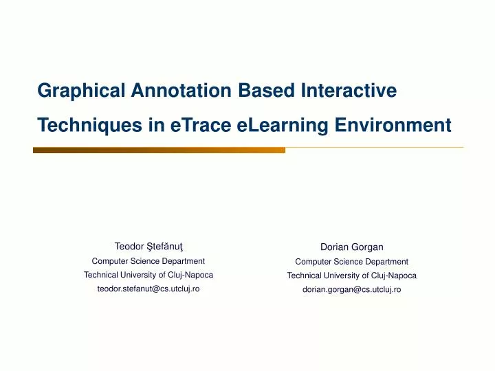 graphical annotation based interactive techniques in etrace elearning environment