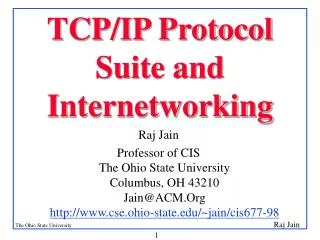 TCP/IP Protocol Suite and Internetworking