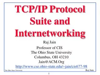 tcp ip protocol suite and internetworking