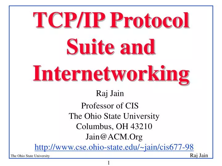 tcp ip protocol suite and internetworking