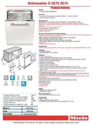 Dishwasher G 6570 SCVi