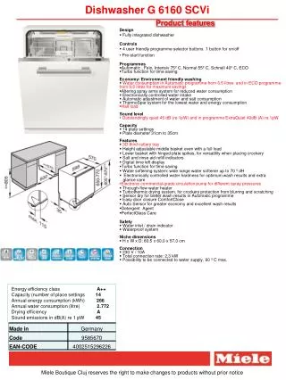 Dishwasher G 6160 SCVi