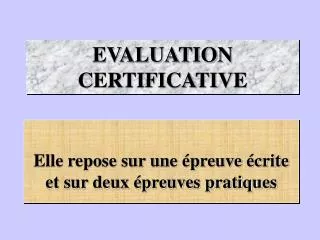 evaluation certificative