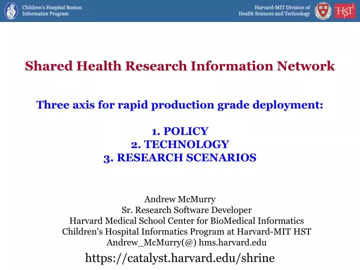 shared health research information network