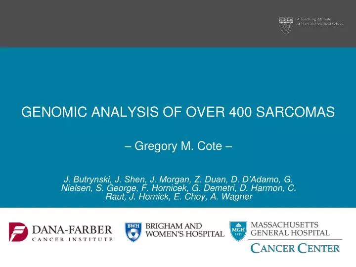 genomic analysis of over 400 sarcomas