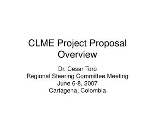 CLME Project Proposal Overview