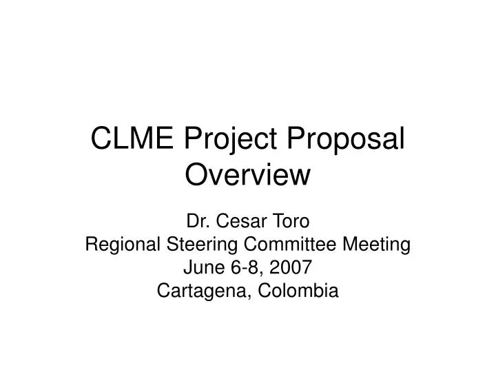 clme project proposal overview