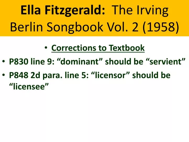 ella fitzgerald the irving berlin songbook vol 2 1958