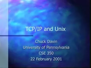 TCP/IP and Unix