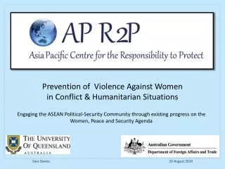 Prevention of Violence Against Women in Conflict &amp; Humanitarian Situations