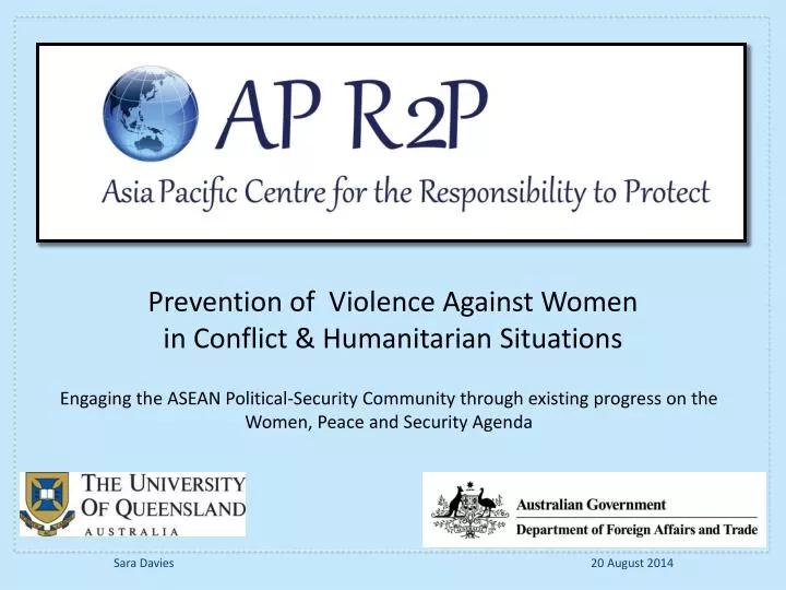 prevention of violence against women in conflict humanitarian situations