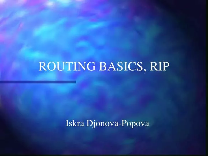 routing basics rip