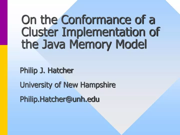 on the conformance of a cluster implementation of the java memory model