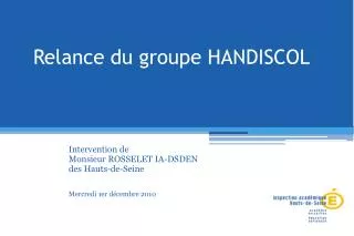 relance du groupe handiscol