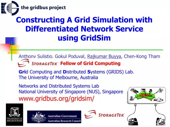 constructing a grid simulation with differentiated network service using gridsim