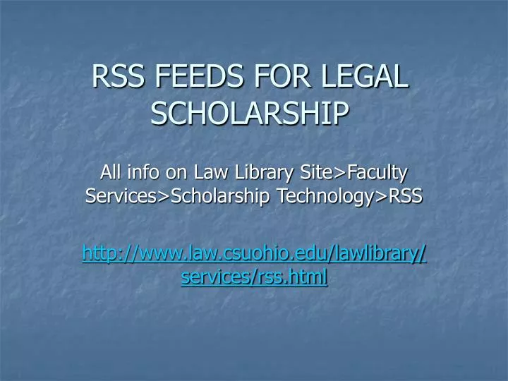 rss feeds for legal scholarship