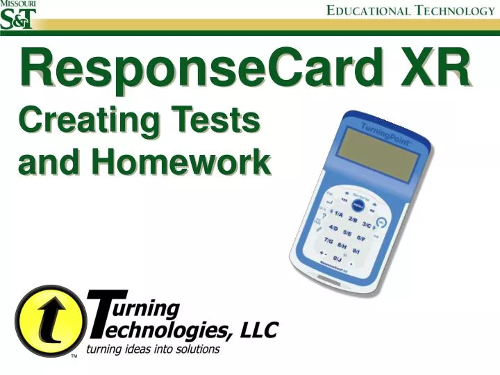 responsecard xr creating tests and homework