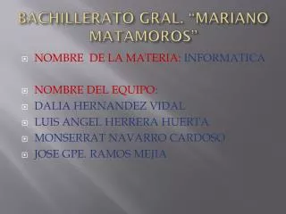 bachillerato gral mariano matamoros