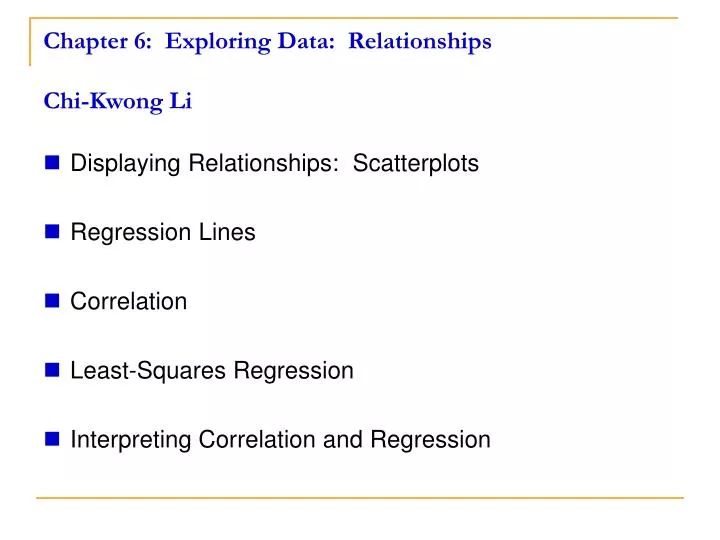 chapter 6 exploring data relationships chi kwong li