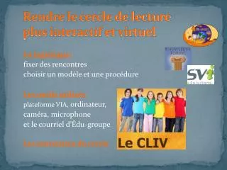 rendre le cercle de lecture plus interactif et virtuel
