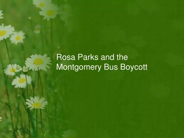 rosa parks and the montgomery bus boycott