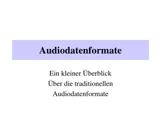 audiodatenformate