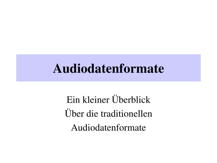 audiodatenformate
